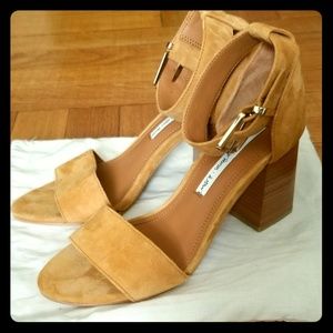 Genuine Suede Block Heel Sandal